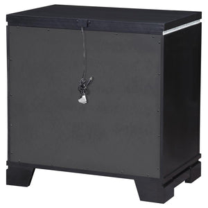 CoasterEssence Cappola Rectangular 2-Drawer Nightstand Silver And Black