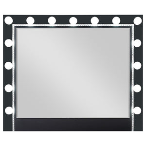 CoasterEssence Cappola Black Rectangular Dresser Mirror With Light