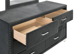 CoasterEveryday Melody 6-Drawer Upholstered Dresser Grey