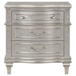 CoasterElevations Evangeline 3-Drawer Nightstand Silver Oak