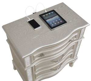 CoasterElevations Evangeline 3-Drawer Nightstand Silver Oak