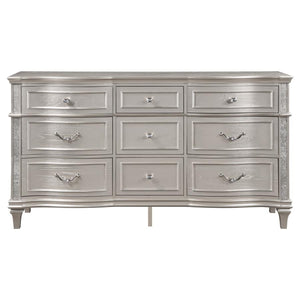 CoasterElevations Evangeline 9-Drawer Dresser Silver Oak