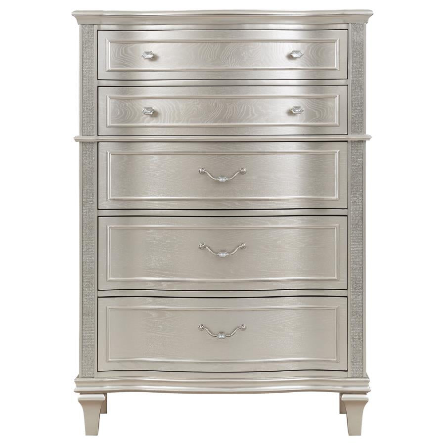 CoasterElevations Evangeline 6-Drawer Chest Silver Oak