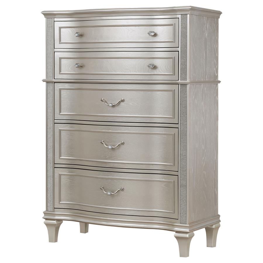 CoasterElevations Evangeline 6-Drawer Chest Silver Oak