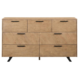 CoasterEssence Taylor 7-Drawer Rectangular Dresser Light Honey Brown