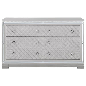 CoasterEssence Eleanor Rectangular 6-Drawer Dresser Metallic