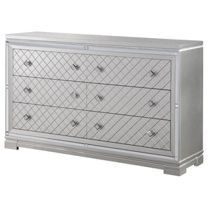 CoasterEssence Eleanor Rectangular 6-Drawer Dresser Metallic