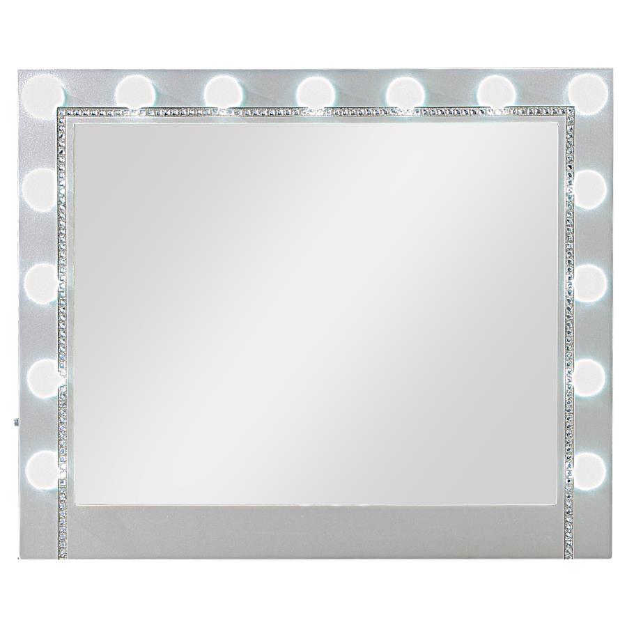 CoasterEssence Eleanor Metallic Rectangular Dresser Mirror With Light