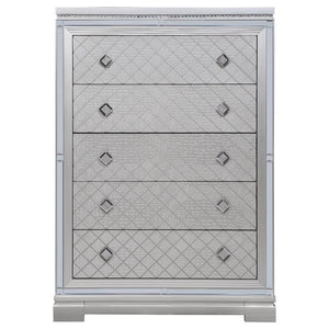 CoasterEssence Eleanor Rectangular 5-Drawer Chest Metallic