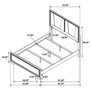 Janine Panel Bed Grey