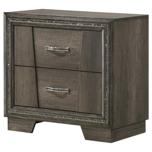 Janine 2-Drawer Nightstand Grey