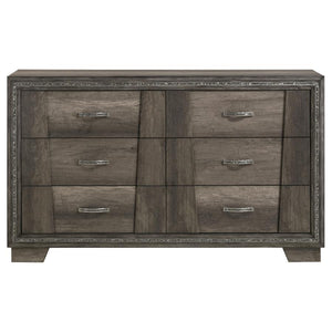 Janine 6-Drawer Dresser Grey