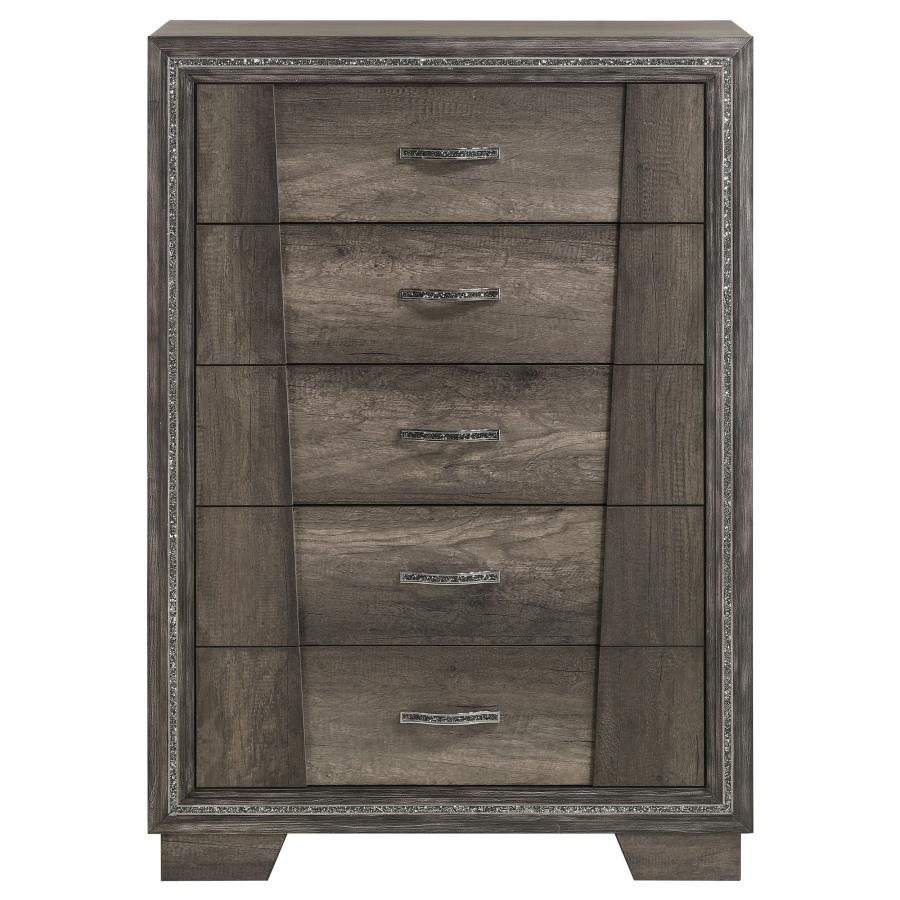 Janine 5-Drawer Chest Grey