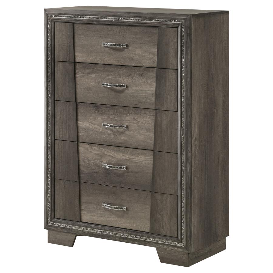 Janine 5-Drawer Chest Grey