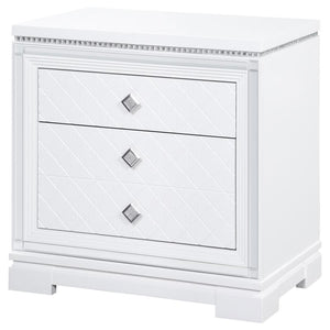 CoasterEssence Eleanor Rectangular 2-Drawer Nightstand White