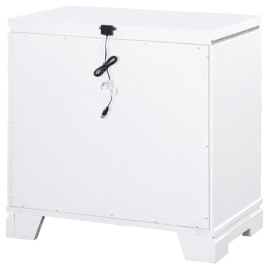 CoasterEssence Eleanor Rectangular 2-Drawer Nightstand White