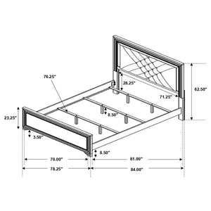 CoasterEssence Penelope Bed With LED Lighting Black And Midnight Star