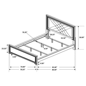 CoasterEssence Penelope Bed With LED Lighting Black And Midnight Star