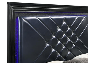 CoasterEssence Penelope Bed With LED Lighting Black And Midnight Star