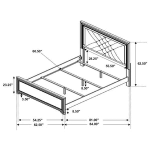 CoasterEssence Penelope Bed With LED Lighting Black And Midnight Star