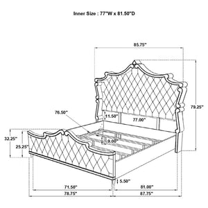 Antonella Upholstered Tufted Bed Grey