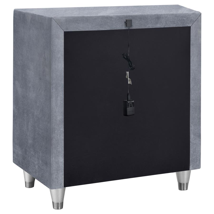 Antonella 3-Drawer Upholstered Nightstand Grey