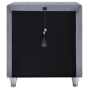 Antonella 3-Drawer Upholstered Nightstand Grey