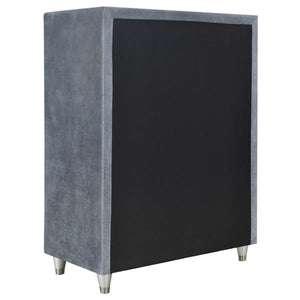 Antonella 5-Drawer Upholstered Chest Grey