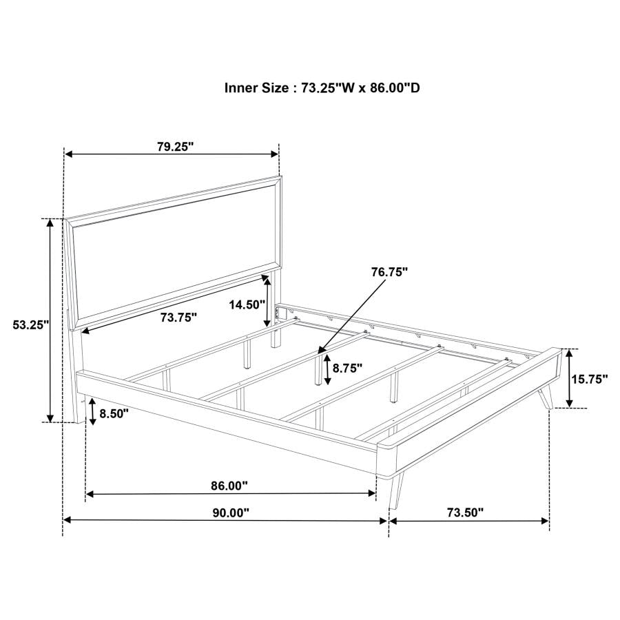 Janelle Panel Bed White