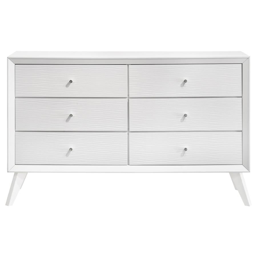 Janelle 6-Drawer Dresser White