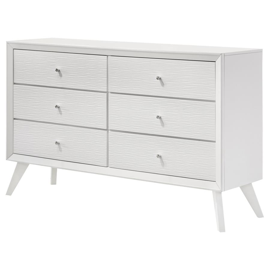 Janelle 6-Drawer Dresser White