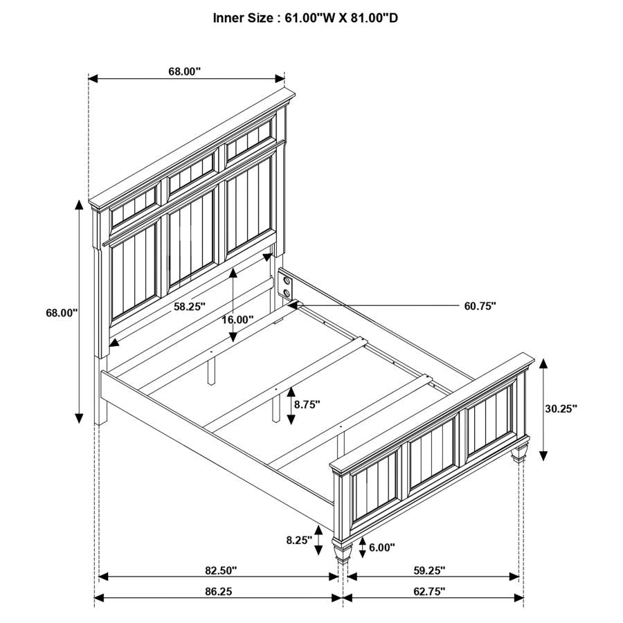 CoasterElevations Avenue Panel Bed Grey