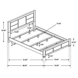 CoasterEssence Lorenzo Rectangular Panel Bed Dark Grey