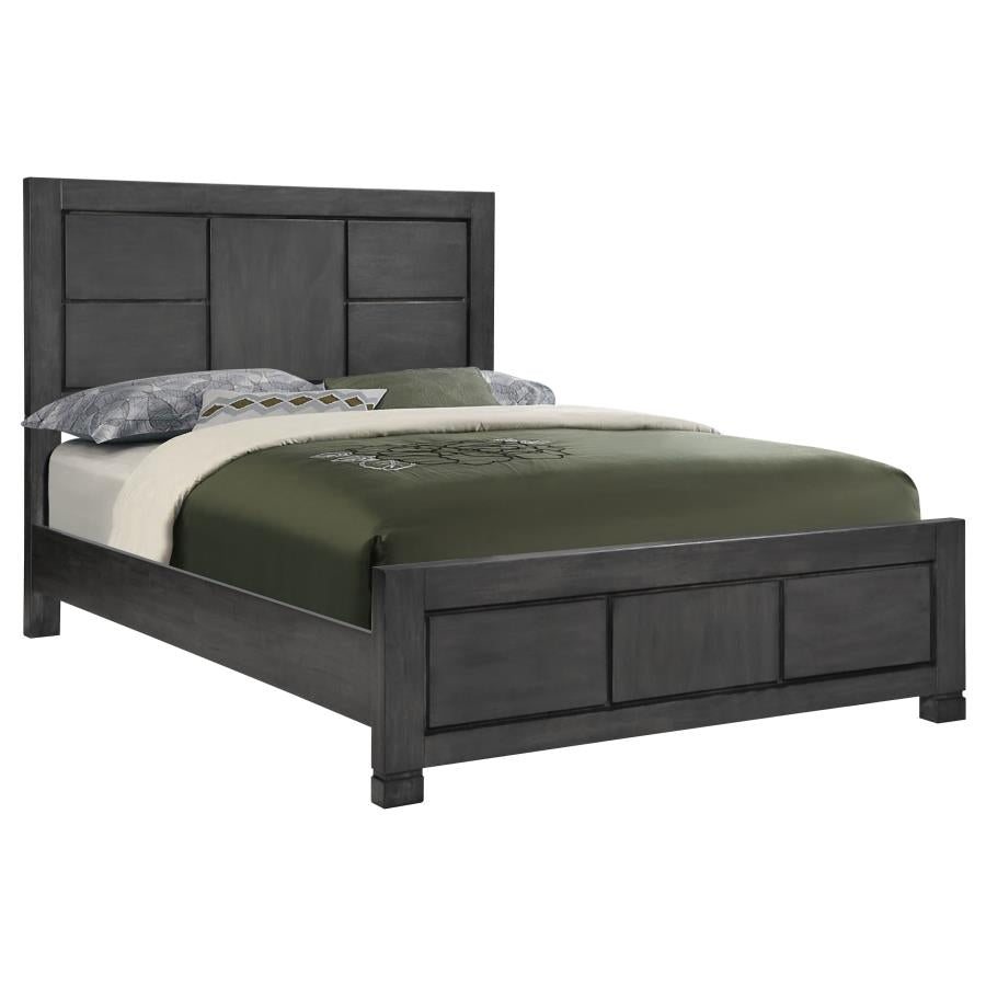 CoasterEssence Lorenzo Rectangular Panel Bed Dark Grey