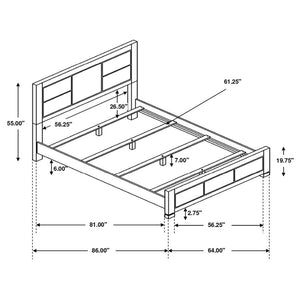 CoasterEssence Lorenzo Rectangular Panel Bed Dark Grey