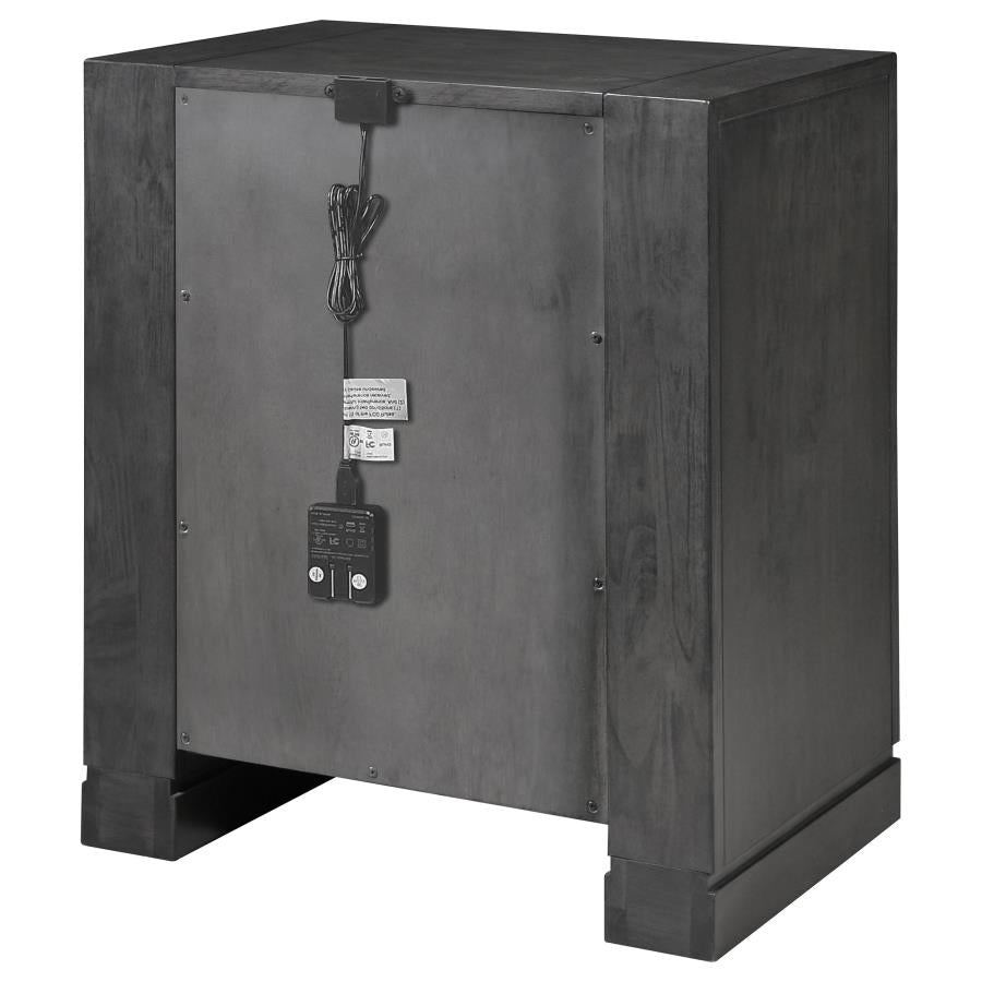 CoasterEssence Lorenzo 2-Drawer Nightstand Dark Grey