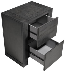 CoasterEssence Lorenzo 2-Drawer Nightstand Dark Grey