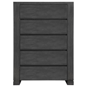 CoasterEssence Lorenzo 5-Drawer Chest Dark Grey