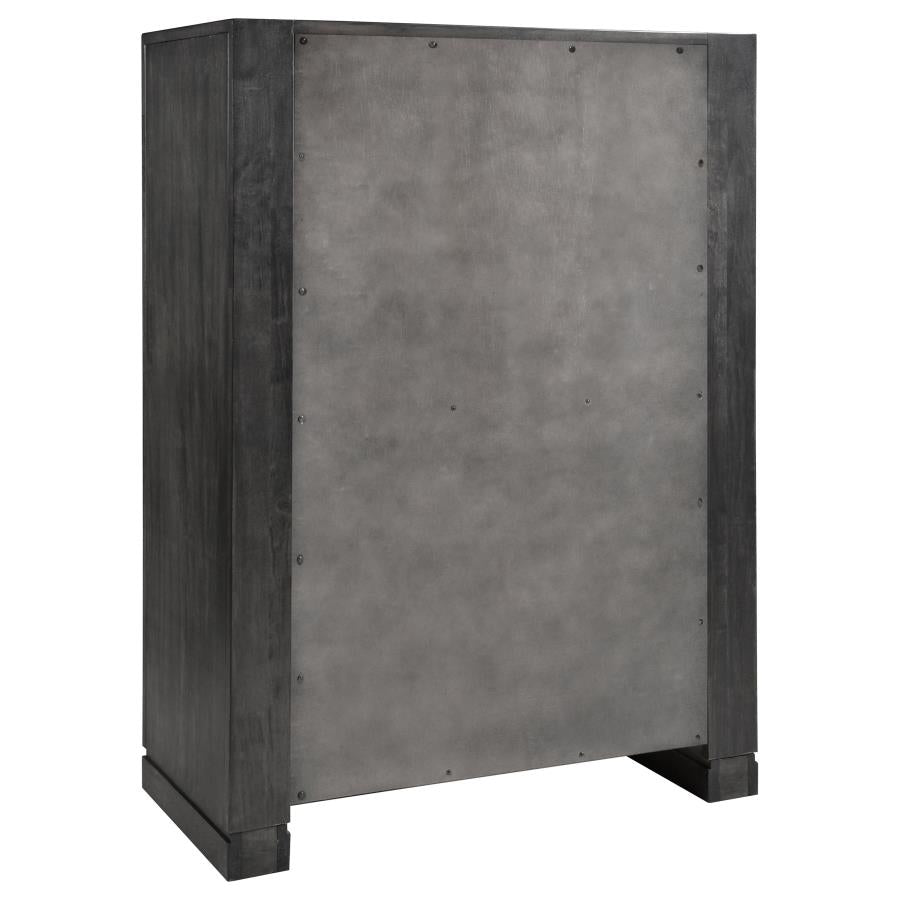 CoasterEssence Lorenzo 5-Drawer Chest Dark Grey