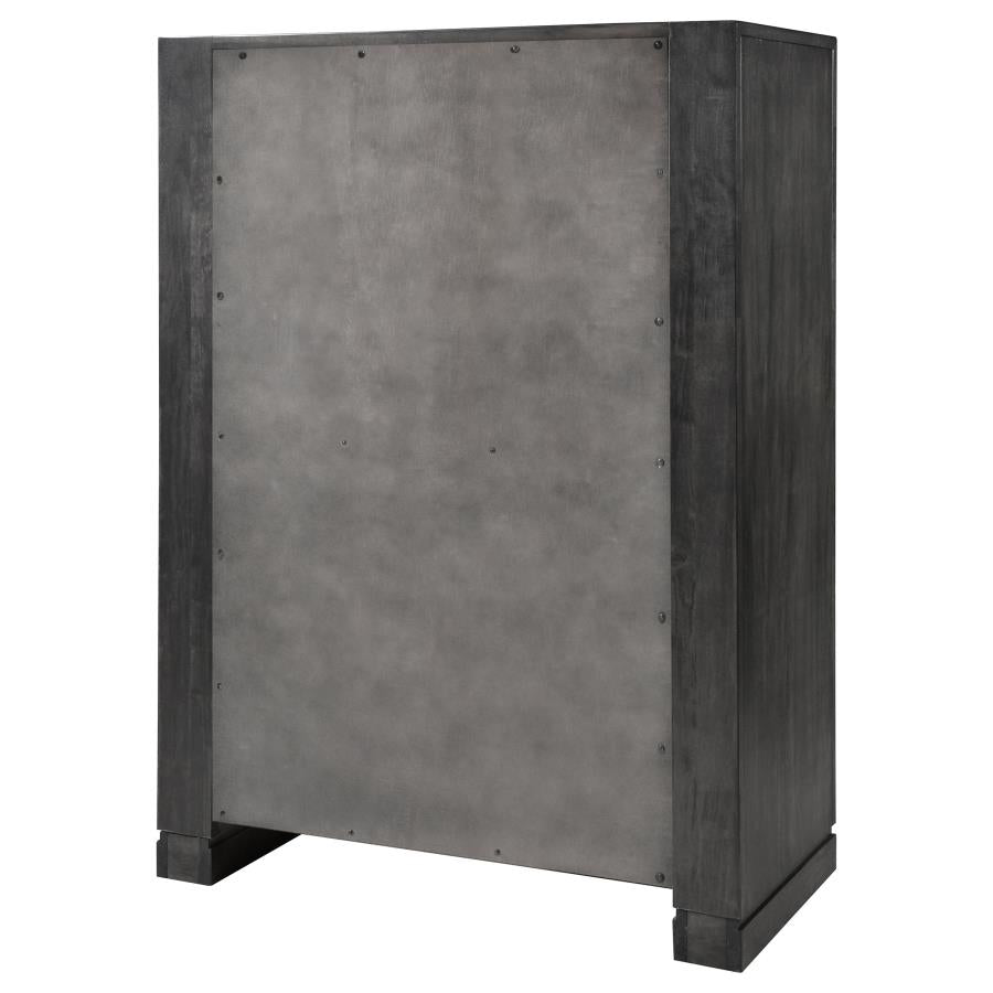 CoasterEssence Lorenzo 5-Drawer Chest Dark Grey