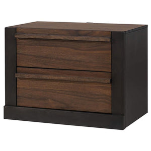 CoasterEssence Azalia 2-Drawer Nightstand Black And Walnut