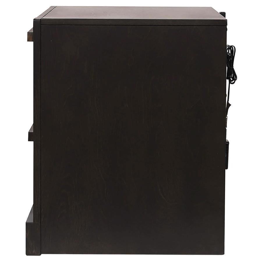 CoasterEssence Azalia 2-Drawer Nightstand Black And Walnut