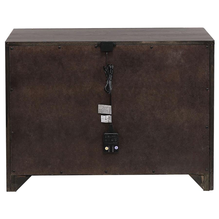 CoasterEssence Azalia 2-Drawer Nightstand Black And Walnut