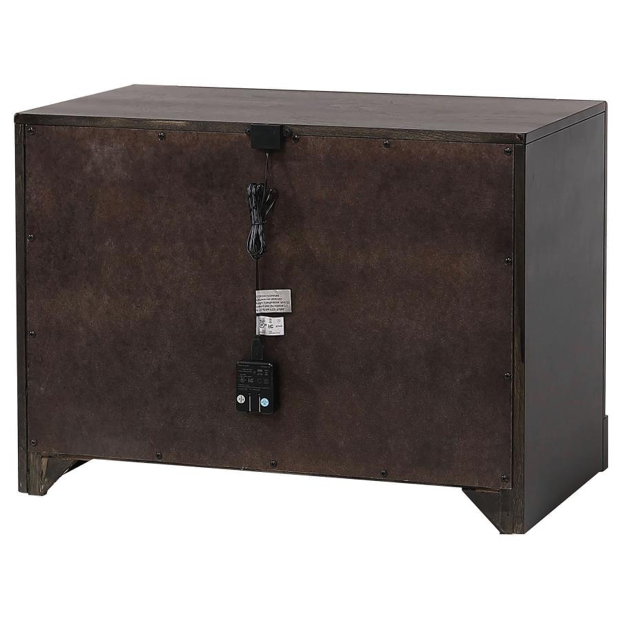 CoasterEssence Azalia 2-Drawer Nightstand Black And Walnut