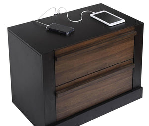 CoasterEssence Azalia 2-Drawer Nightstand Black And Walnut