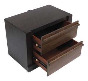 CoasterEssence Azalia 2-Drawer Nightstand Black And Walnut