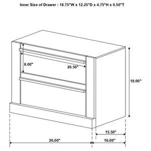 CoasterEssence Azalia 2-Drawer Nightstand Black And Walnut