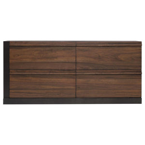 CoasterEssence Azalia 4-Drawer Dresser Black And Walnut