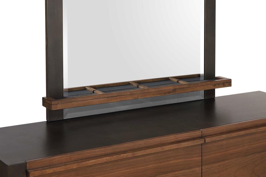 CoasterEssence Azalia Dresser Mirror With Jewelry Tray Black And Walnut