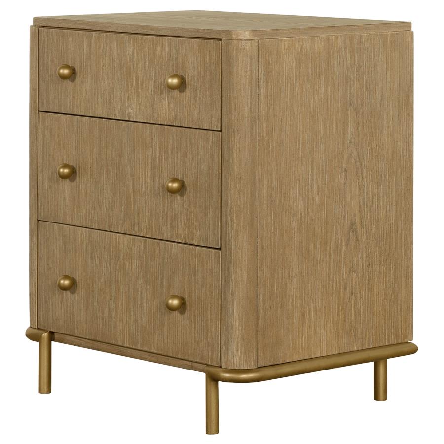 CoasterElevations Arini 3-Drawer Nightstand With Dual USB Ports Sand Wash